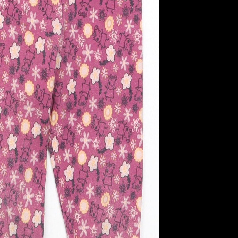 Prewor Girls Pink Floral Cotton Carrot Trousers Size 2-3 Years  Regular  - Peppa Pig