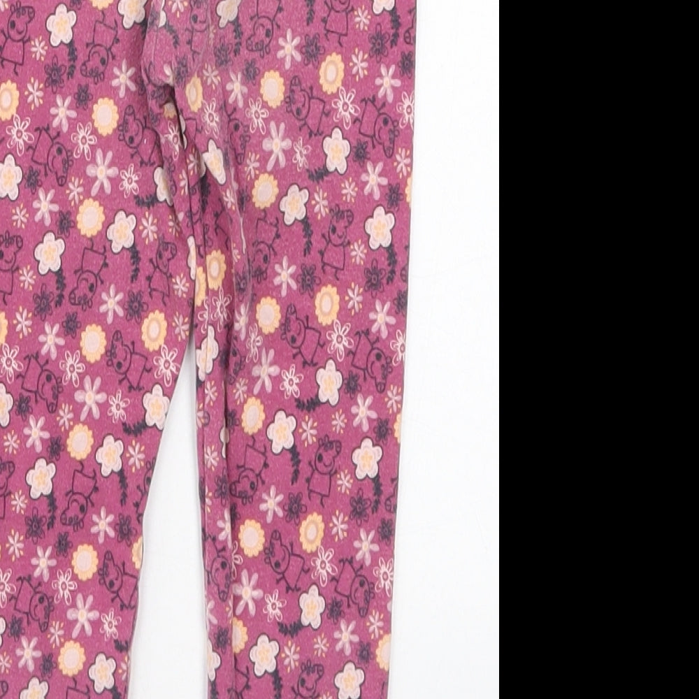 Prewor Girls Pink Floral Cotton Carrot Trousers Size 2-3 Years  Regular  - Peppa Pig