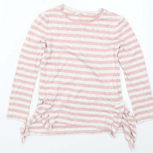 Gap Girls Pink Round Neck Striped Viscose Pullover Jumper Size 5 Years  Pullover