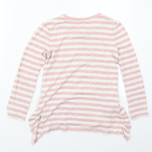 Gap Girls Pink Round Neck Striped Viscose Pullover Jumper Size 5 Years  Pullover