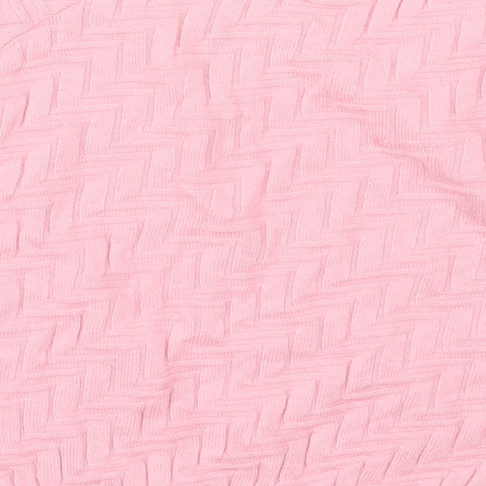 Topshop Womens Pink Crew Neck  Cotton Pullover Jumper Size 8