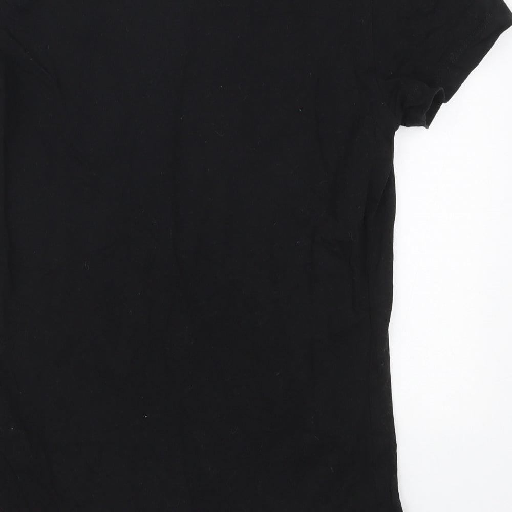 PUMA Womens Black  Cotton Basic T-Shirt Size S Crew Neck