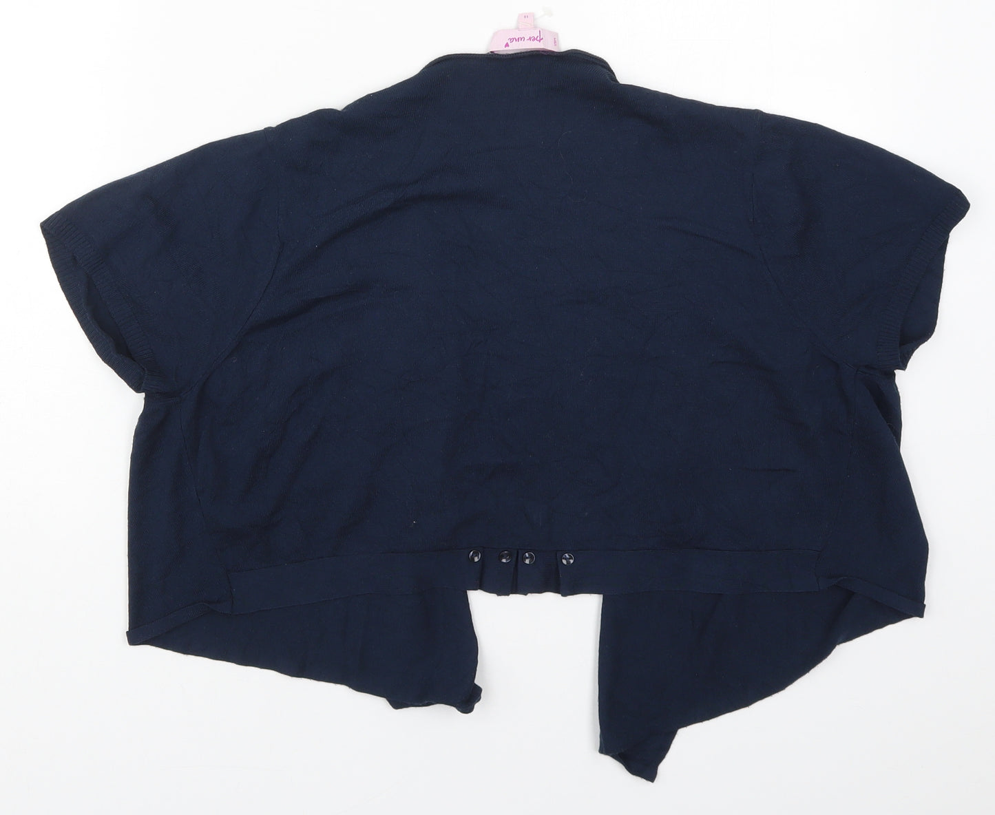 Per Una Womens Blue V-Neck  Viscose Cardigan Jumper Size 18