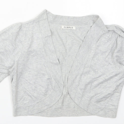 George Womens Grey V-Neck  Viscose Cardigan Jumper Size 12