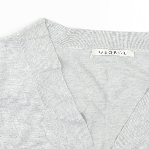 George Womens Grey V-Neck  Viscose Cardigan Jumper Size 12