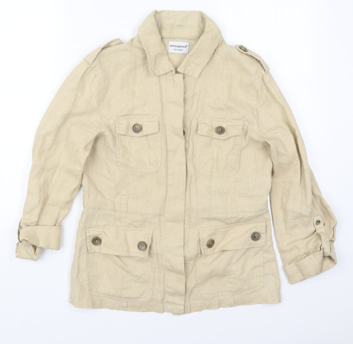 Atmosphere Womens Beige   Jacket  Size 10  Button