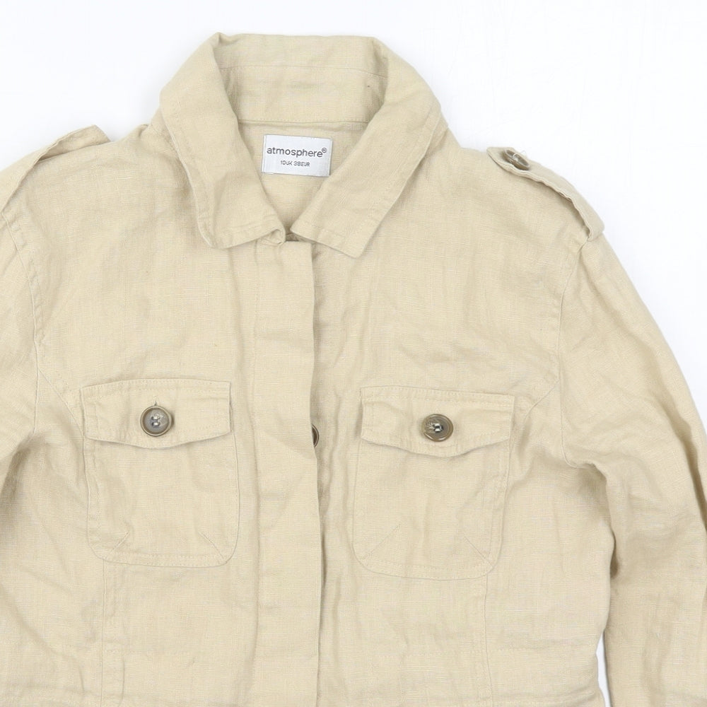 Atmosphere Womens Beige   Jacket  Size 10  Button