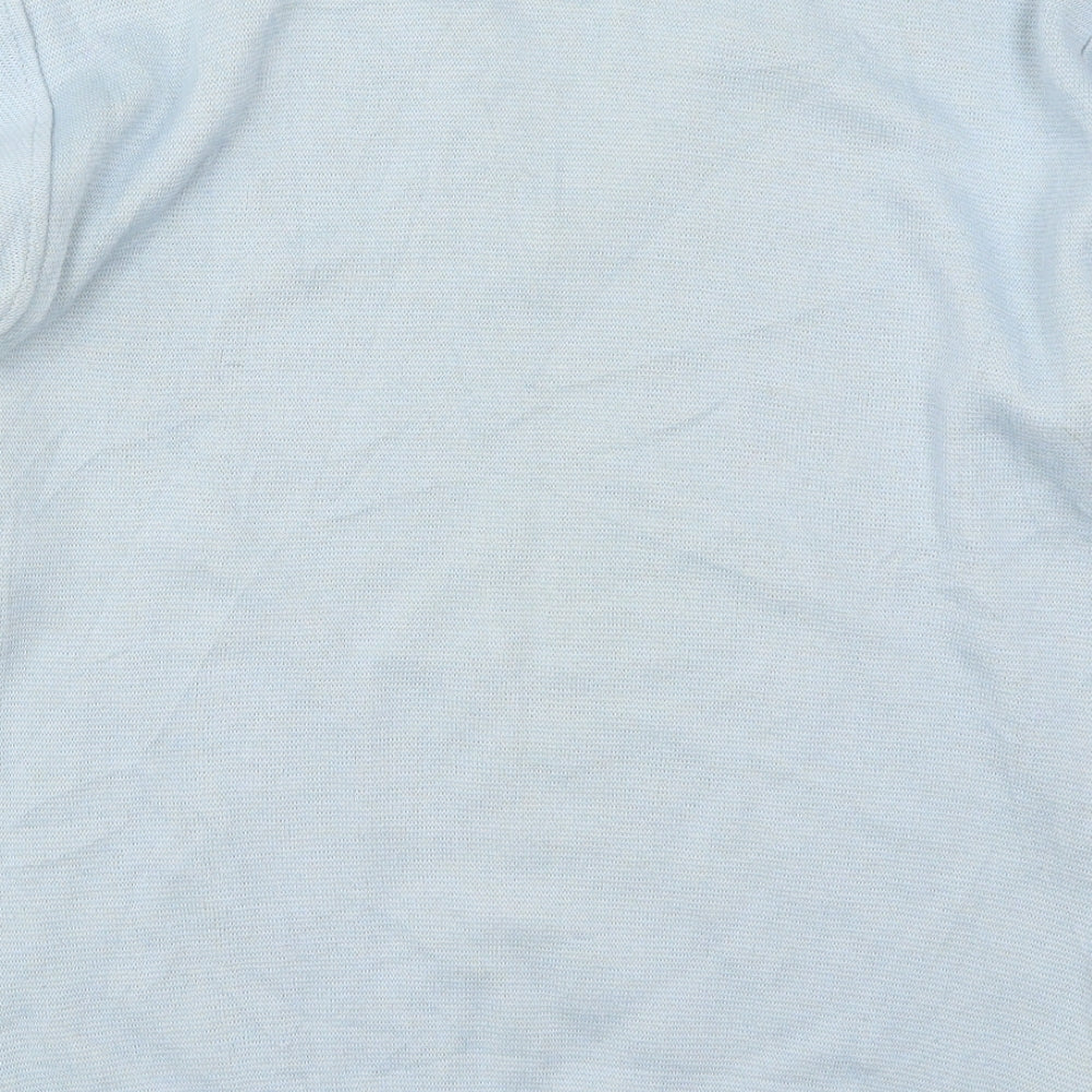 Pierre Sangan Mens Blue V-Neck  Acrylic Pullover Jumper Size M   - Abstract