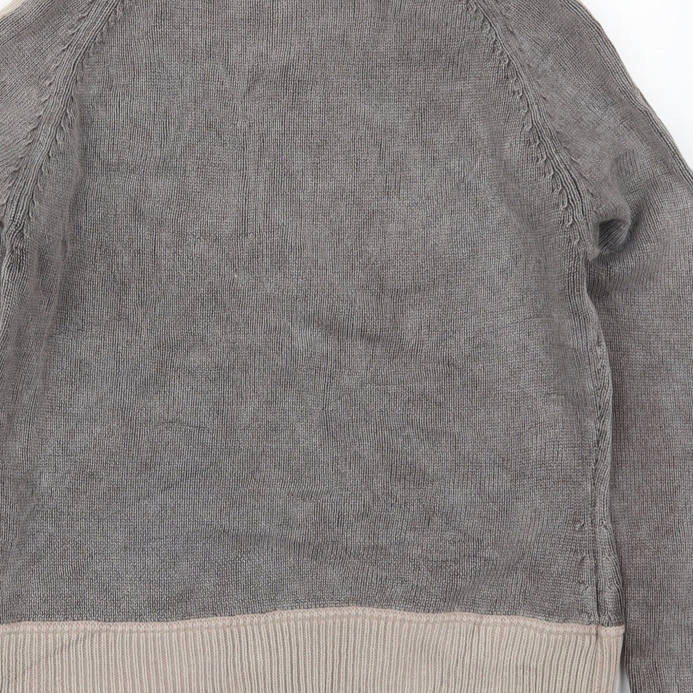 Fat Face Womens Grey High Neck  Cotton Pullover Jumper Size 12