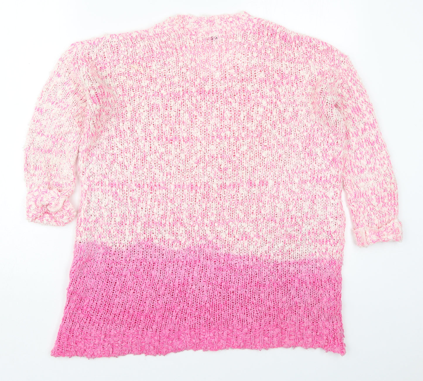Topshop Womens Pink Round Neck  Acrylic Pullover Jumper Size 8