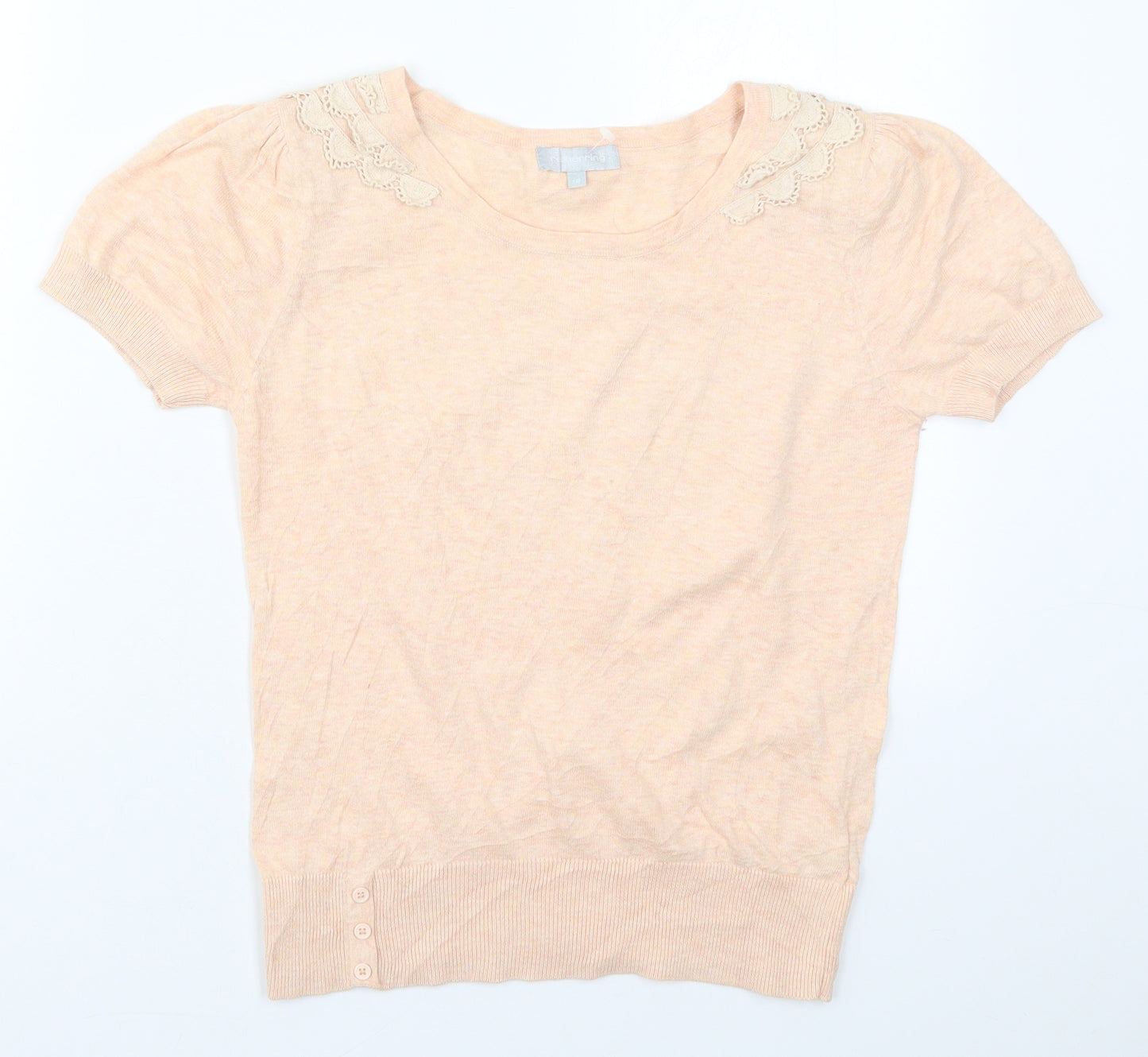 Red Herring Womens Pink Round Neck  Cotton Pullover Jumper Size 12