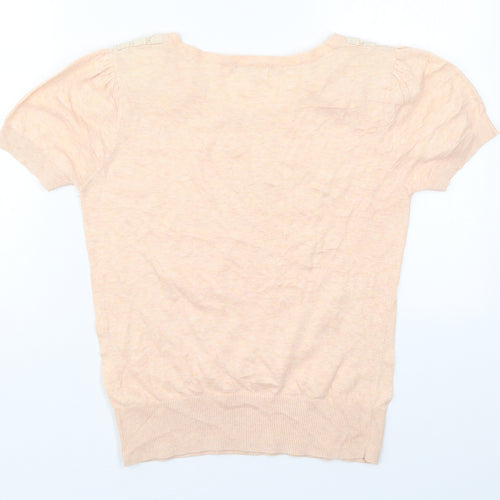 Red Herring Womens Pink Round Neck  Cotton Pullover Jumper Size 12