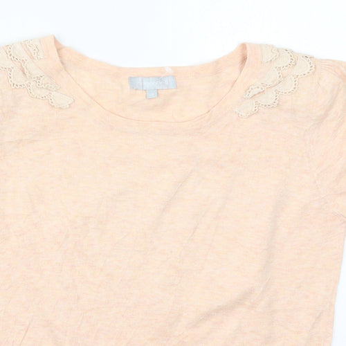 Red Herring Womens Pink Round Neck  Cotton Pullover Jumper Size 12