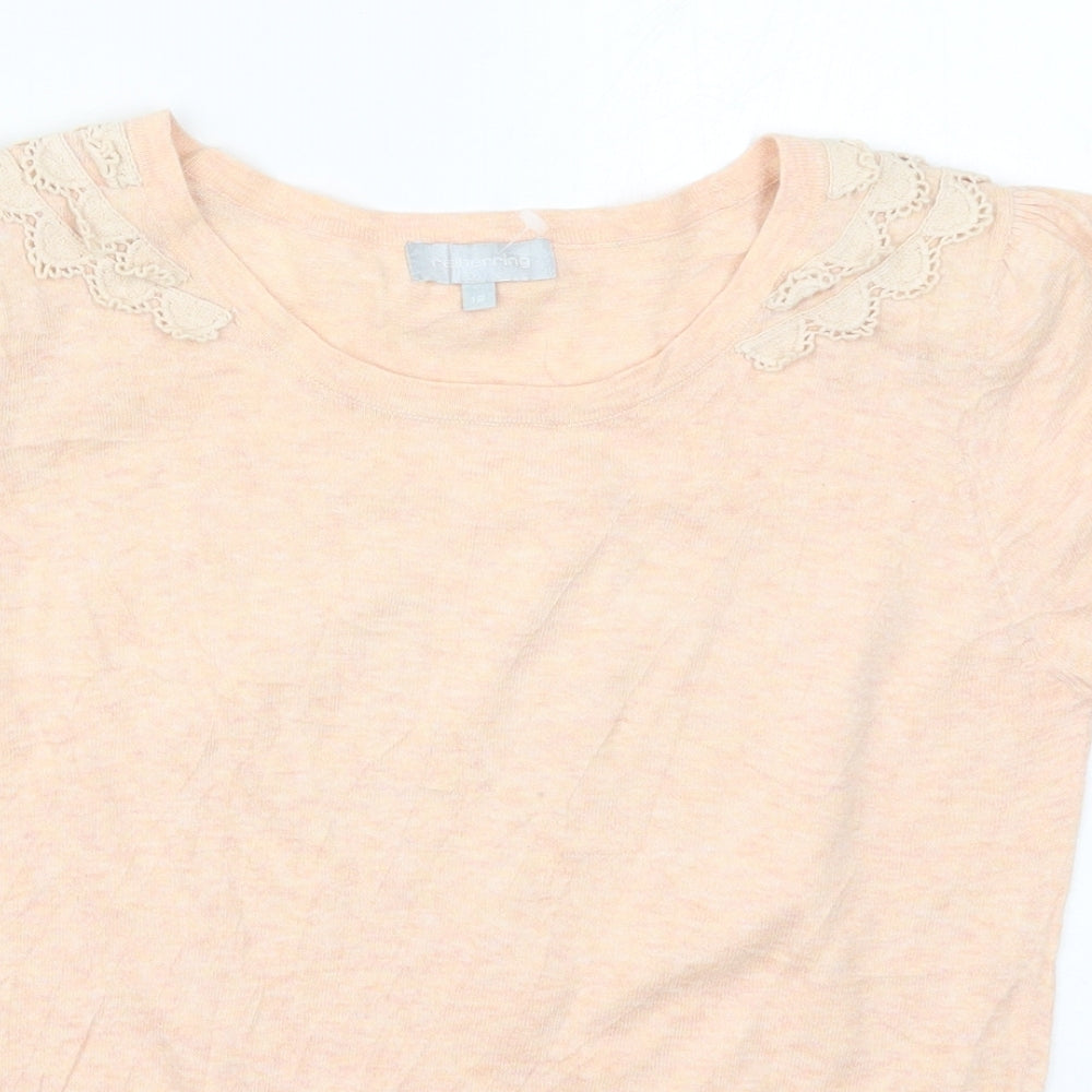 Red Herring Womens Pink Round Neck  Cotton Pullover Jumper Size 12