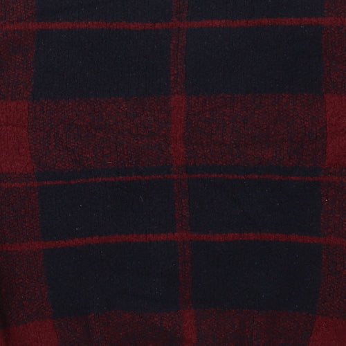Atmosphere Womens Red Round Neck Check Acrylic Pullover Jumper Size 10