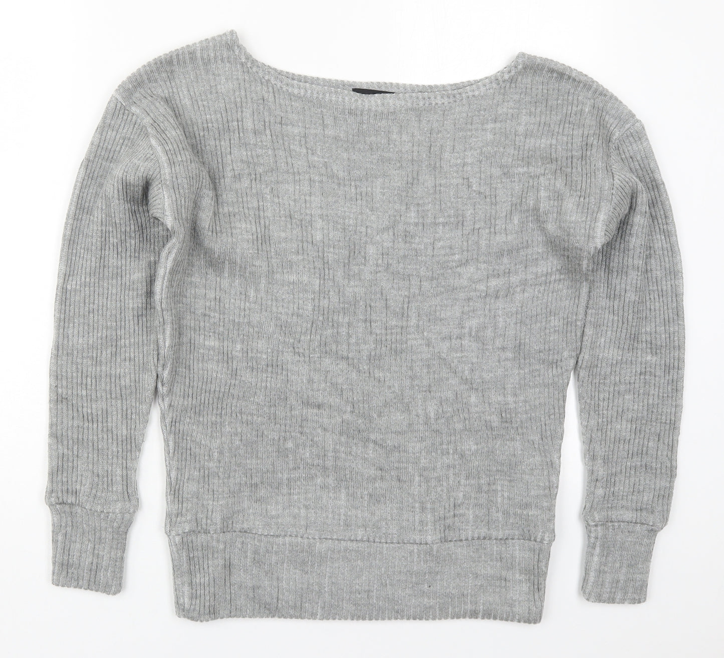 PRETTYLITTLETHING Womens Grey  Acrylic Pullover Sweatshirt Size S  Pullover