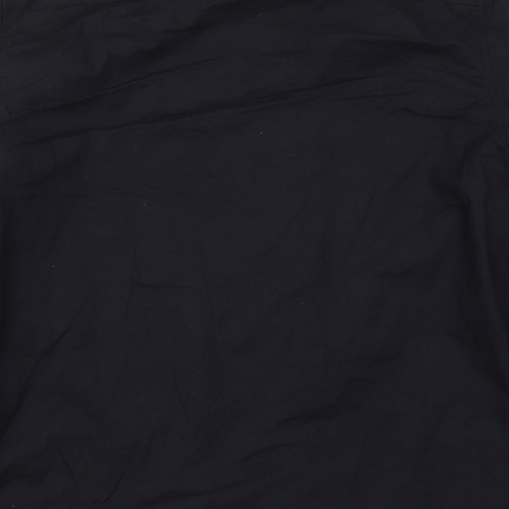 FLY53 Mens Black  Cotton  Button-Up Size L V-Neck Button