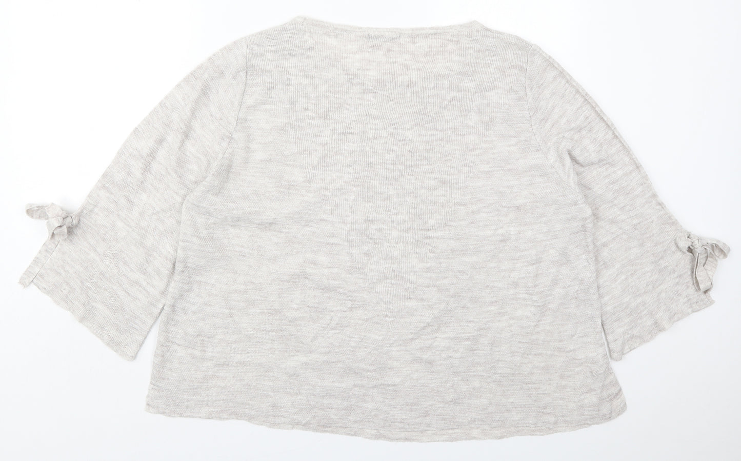 TU Womens Beige Round Neck  Acrylic Pullover Jumper Size 16