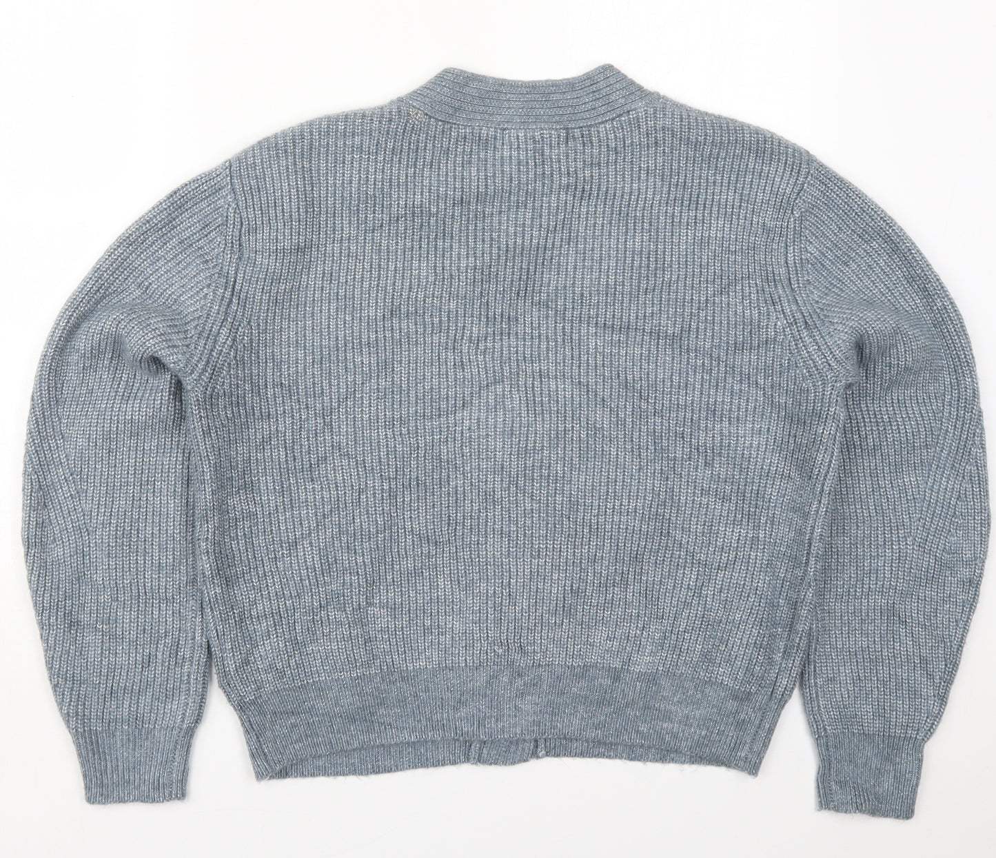 Marks and Spencer Womens Blue V-Neck  Polyester Cardigan Jumper Size M