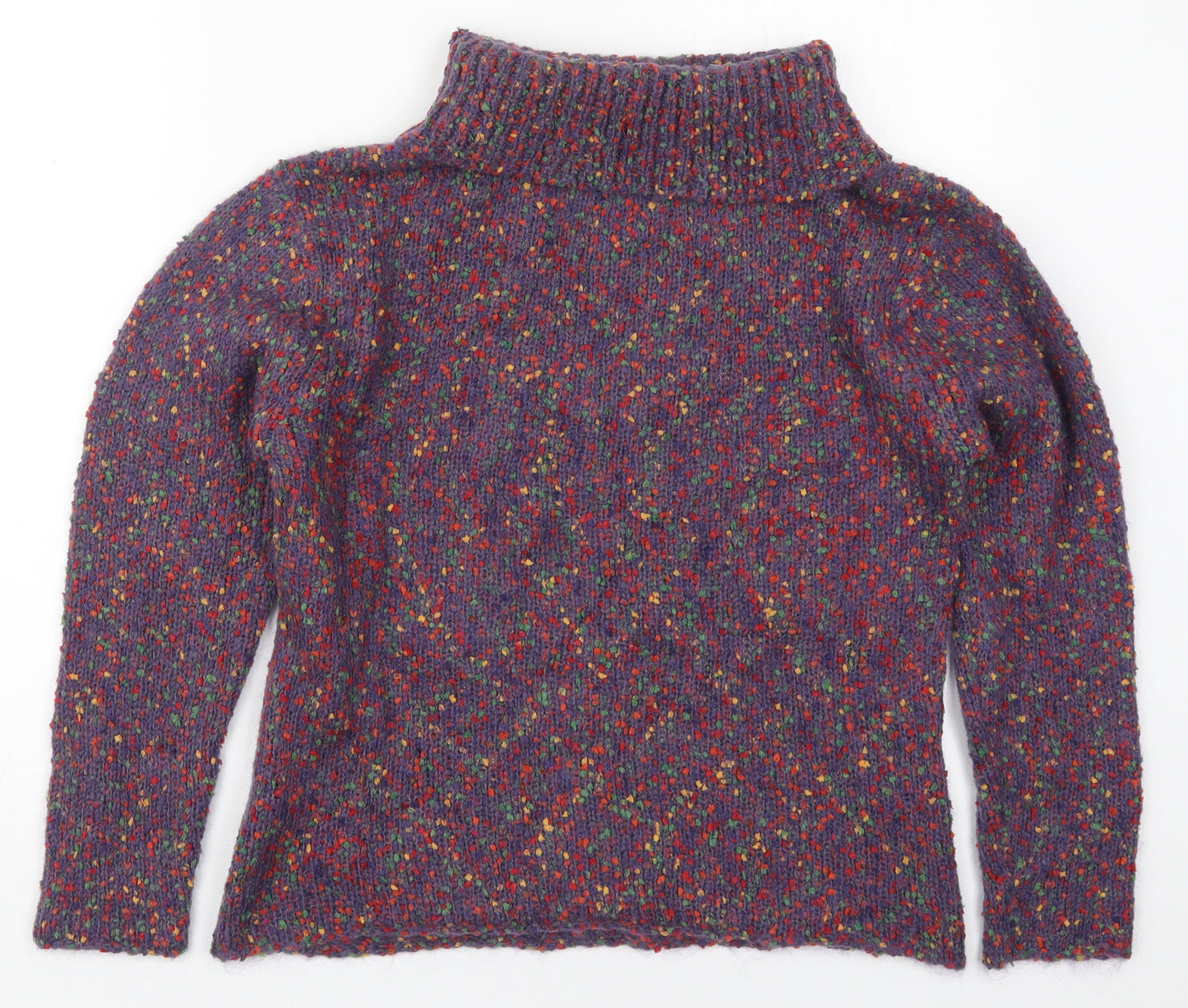 United Knitwear Womens Purple Roll Neck  Polyester Pullover Jumper Size S