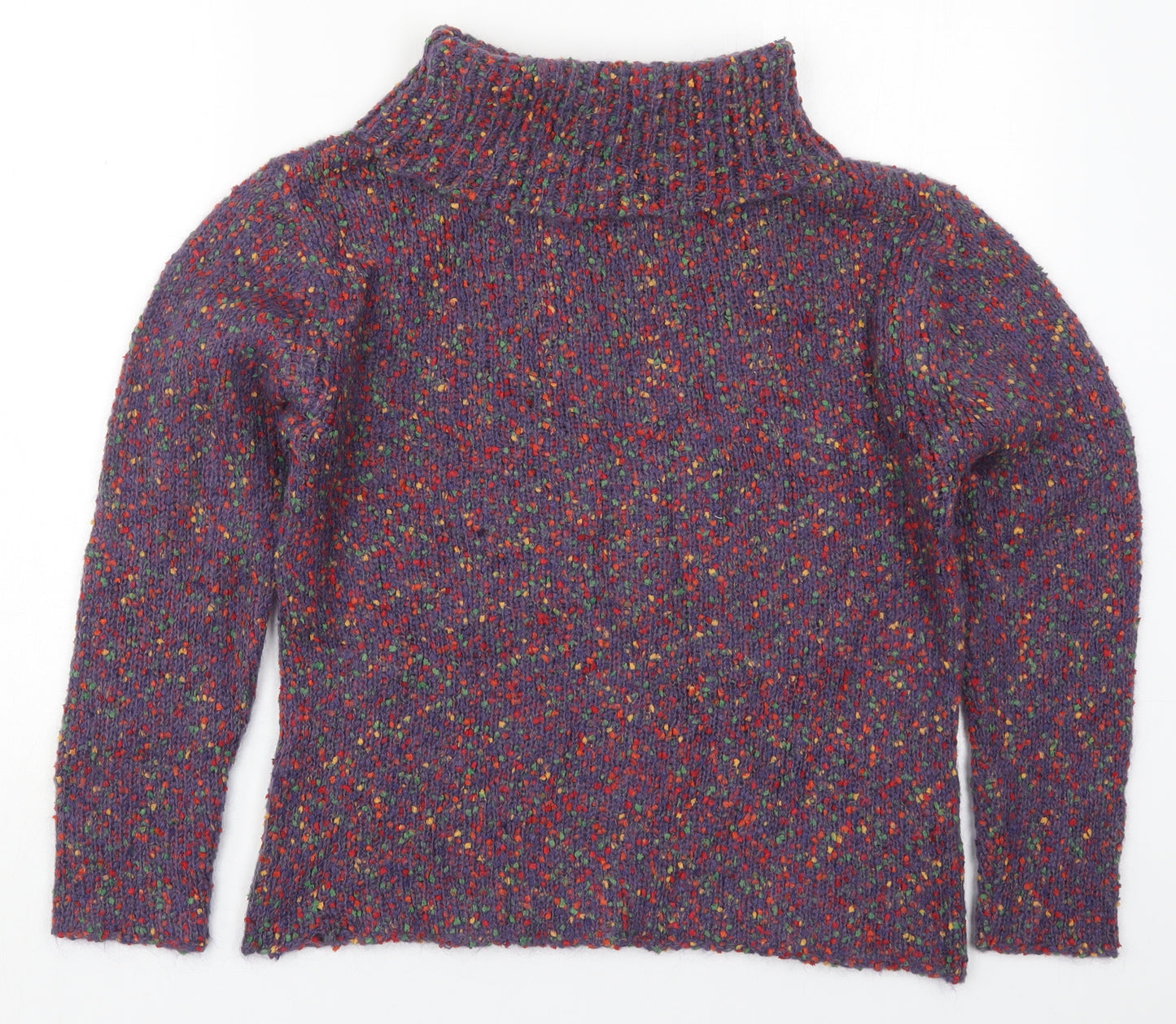 United Knitwear Womens Purple Roll Neck  Polyester Pullover Jumper Size S