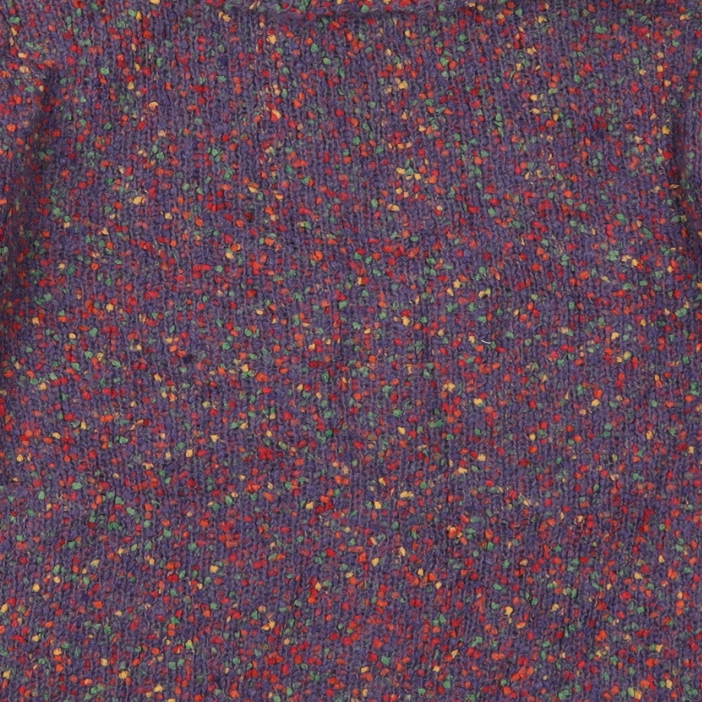 United Knitwear Womens Purple Roll Neck  Polyester Pullover Jumper Size S
