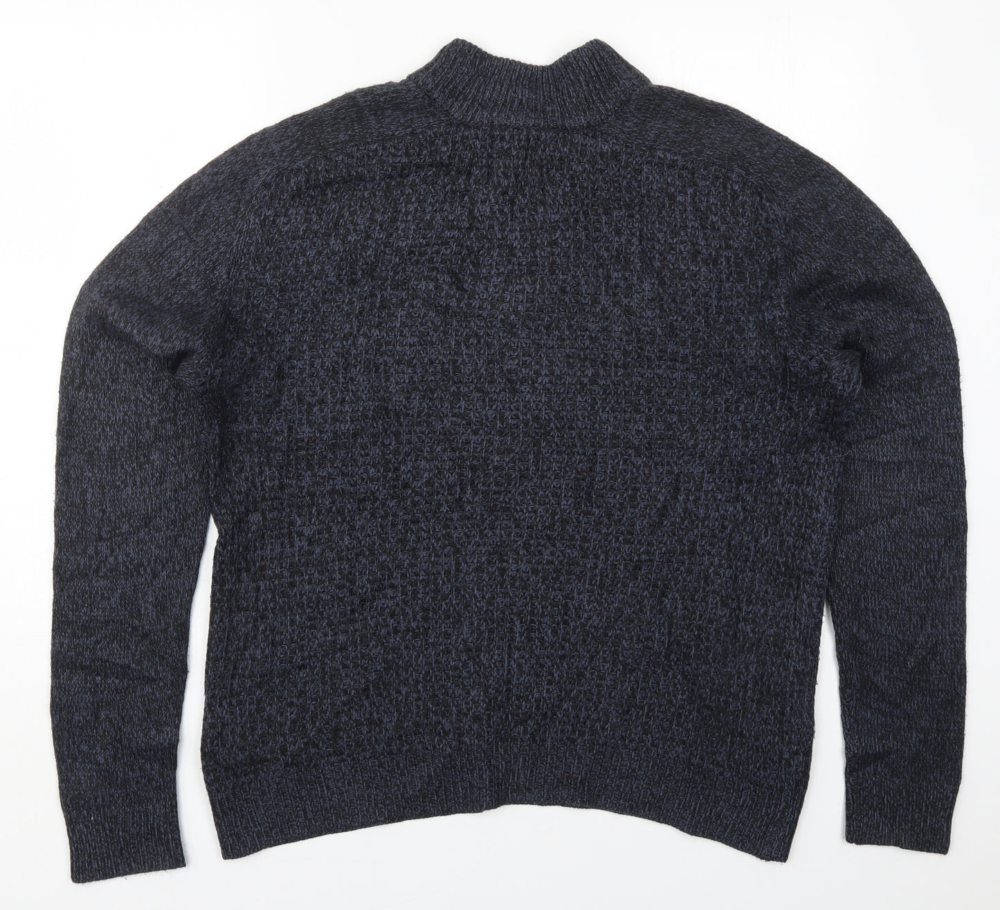 Marks and Spencer Mens Blue V-Neck  Acrylic Pullover Jumper Size L