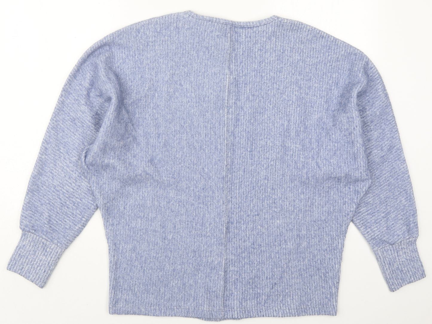 George Womens Blue Round Neck  Polyester Pullover Jumper Size S