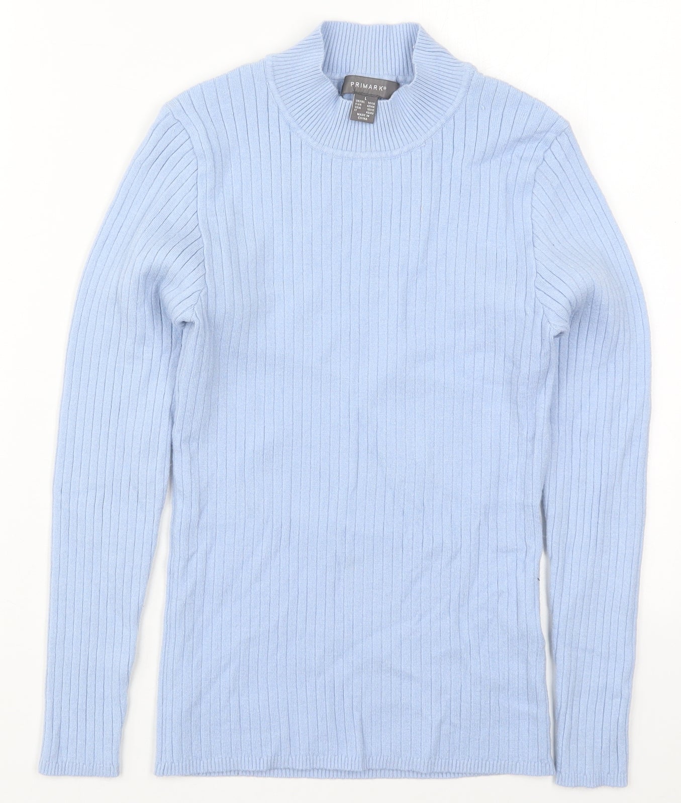 Primark Womens Blue Mock Neck  Viscose Pullover Jumper Size 14