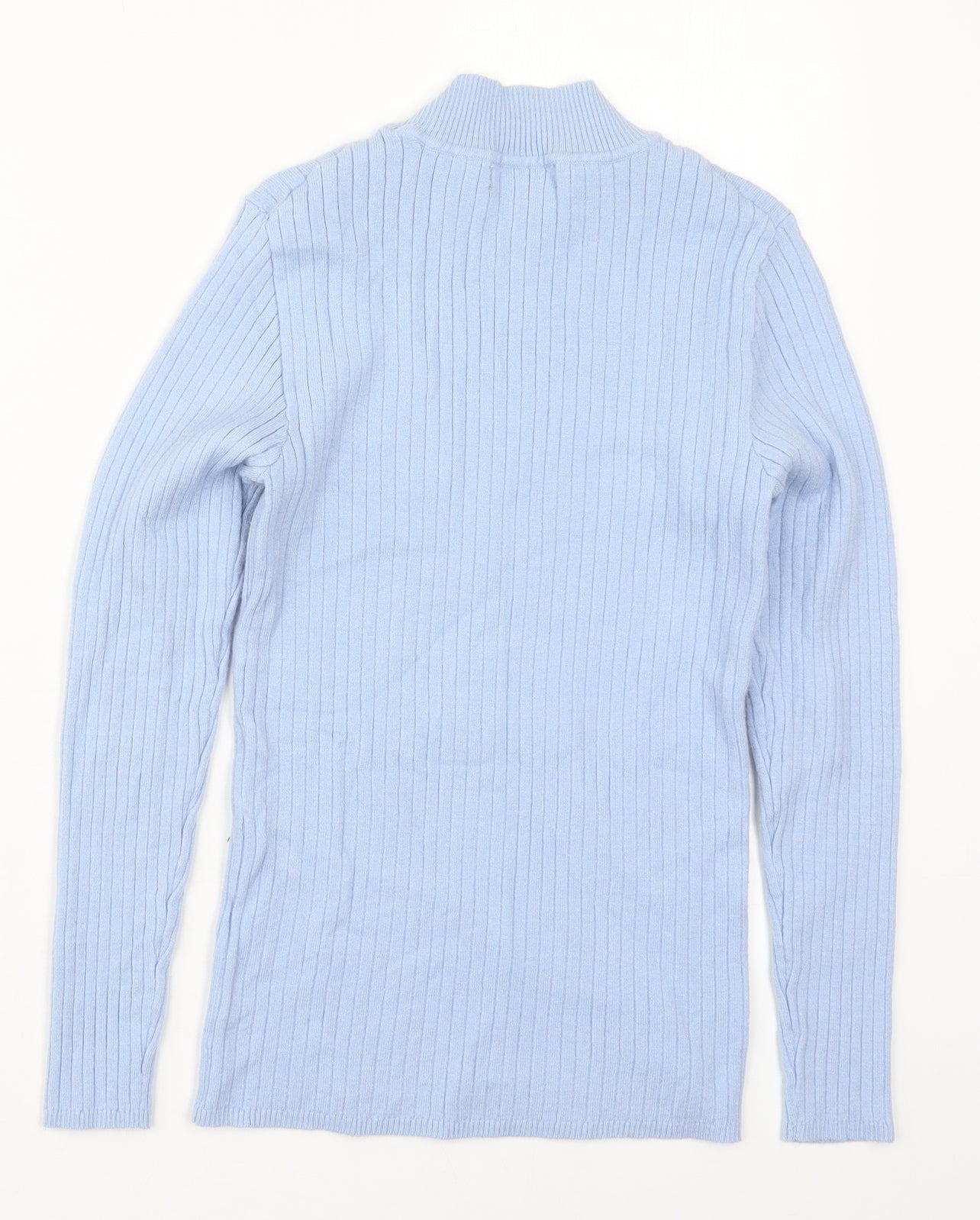 Primark Womens Blue Mock Neck  Viscose Pullover Jumper Size 14