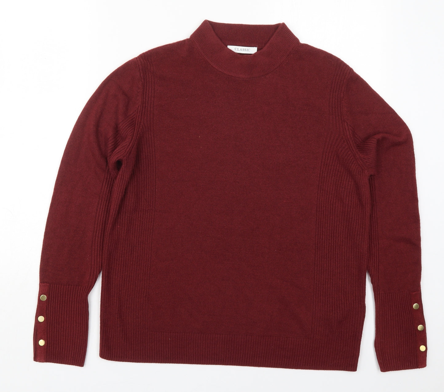 Marks and Spencer Womens Red Round Neck  Acrylic Pullover Jumper Size 14