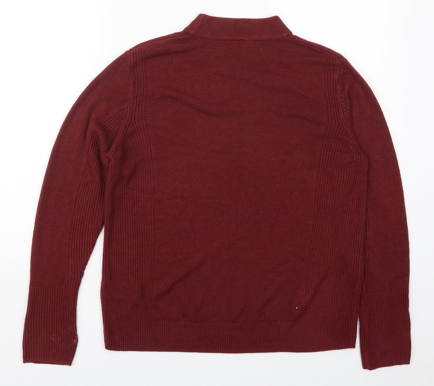 Marks and Spencer Womens Red Round Neck  Acrylic Pullover Jumper Size 14