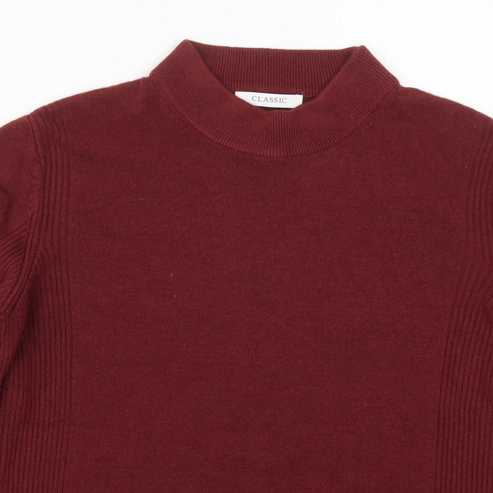 Marks and Spencer Womens Red Round Neck  Acrylic Pullover Jumper Size 14