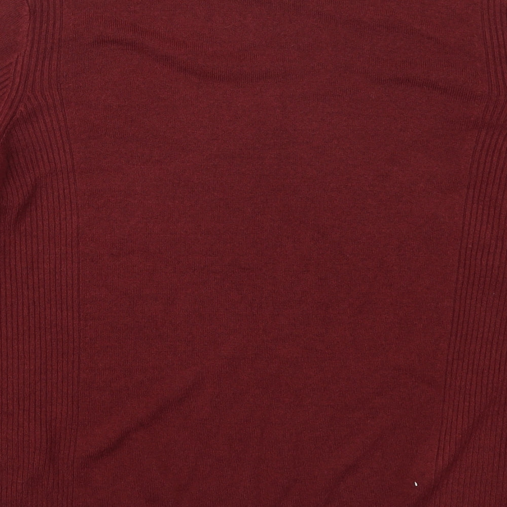Marks and Spencer Womens Red Round Neck  Acrylic Pullover Jumper Size 14