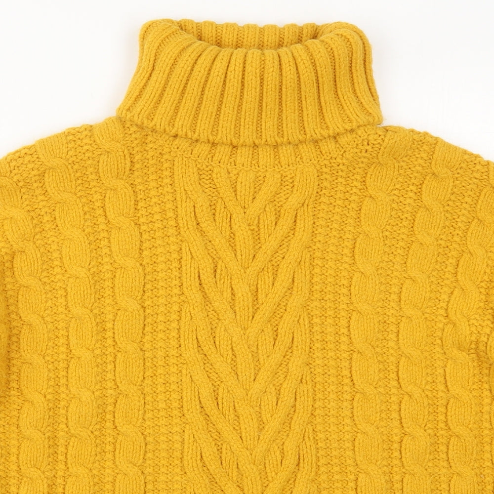 Marks and Spencer Womens Yellow Roll Neck  Acrylic Pullover Jumper Size XL