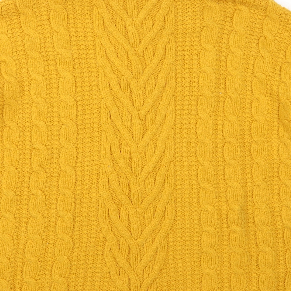 Marks and Spencer Womens Yellow Roll Neck  Acrylic Pullover Jumper Size XL
