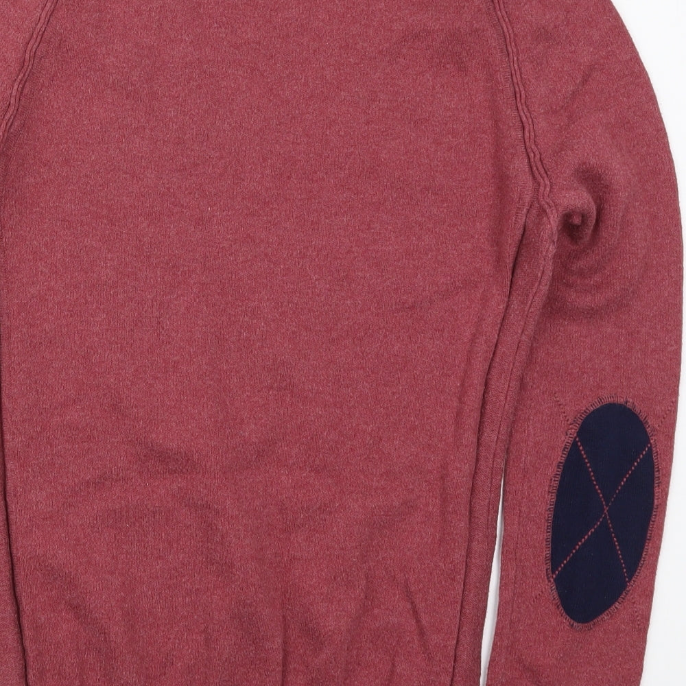 Pepe Jeans Mens Red Round Neck  Cotton Pullover Jumper Size S