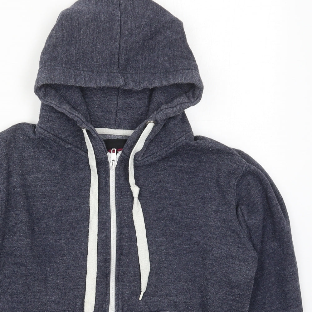 Fury Collection Womens Blue  Cotton Full Zip Hoodie Size M  Zip