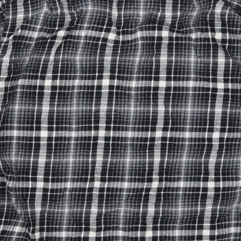 Dunnes Mens Grey Check Cotton  Button-Up Size 2XL Collared Button