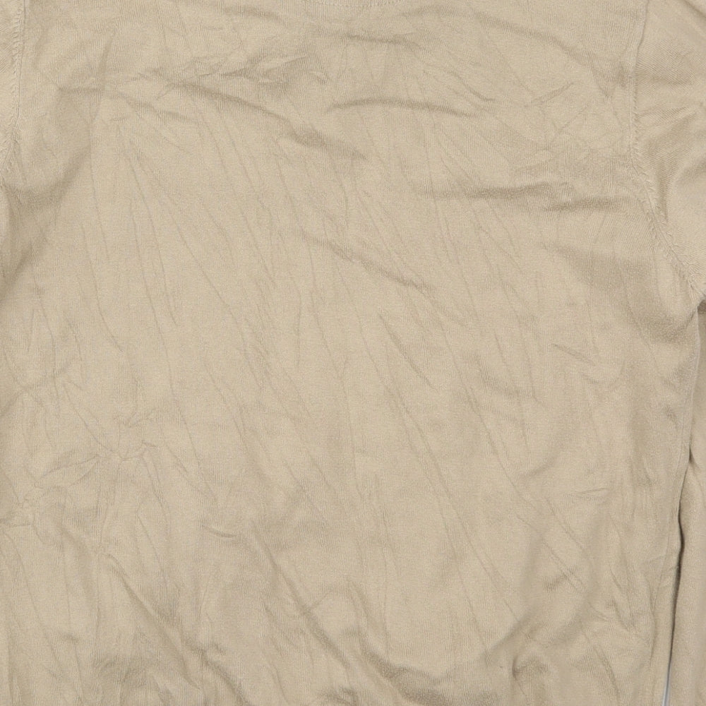 NEXT Mens Beige Collared  Cotton Pullover Jumper Size M