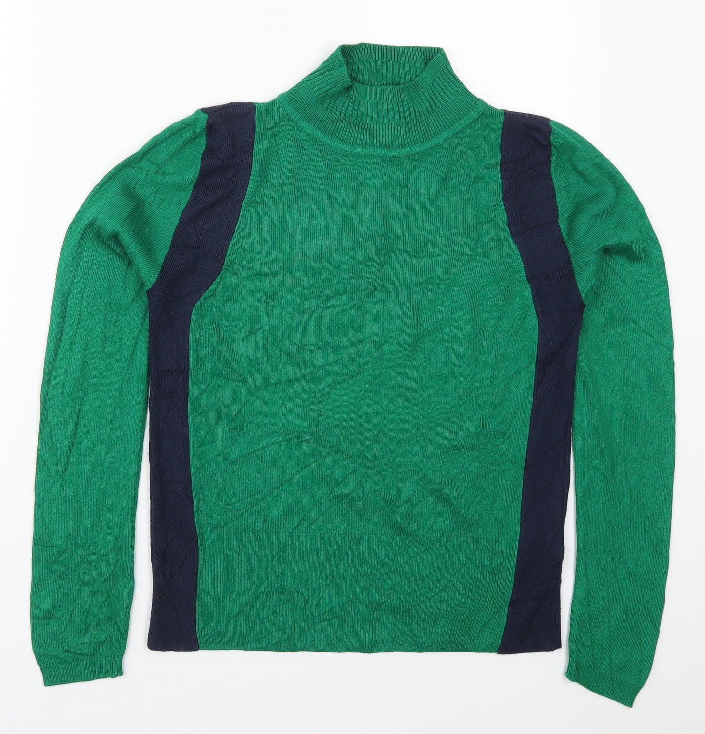 Marks and Spencer Womens Green Mock Neck  Viscose Pullover Jumper Size 10