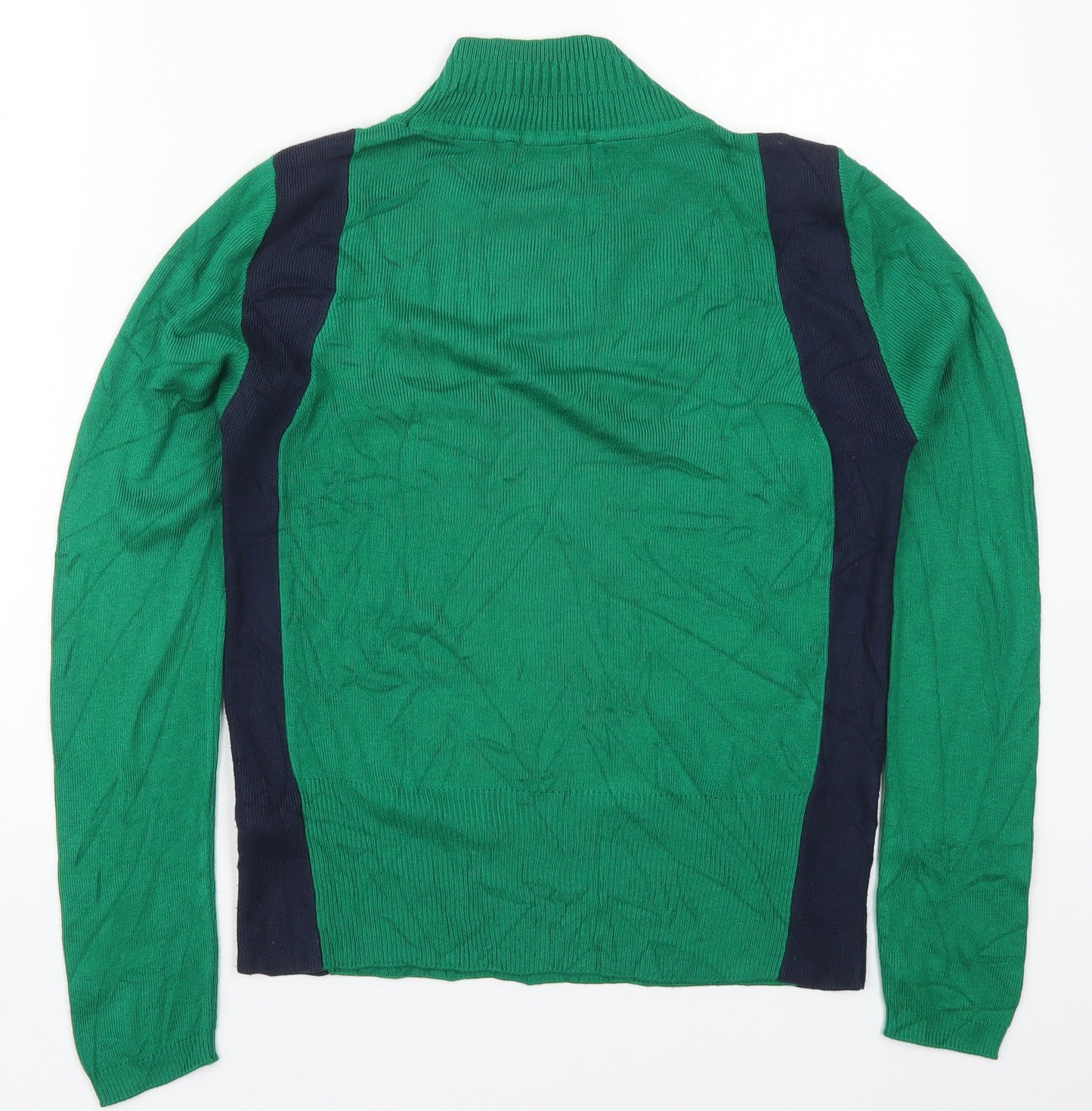 Marks and Spencer Womens Green Mock Neck  Viscose Pullover Jumper Size 10