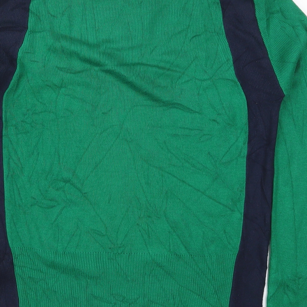 Marks and Spencer Womens Green Mock Neck  Viscose Pullover Jumper Size 10