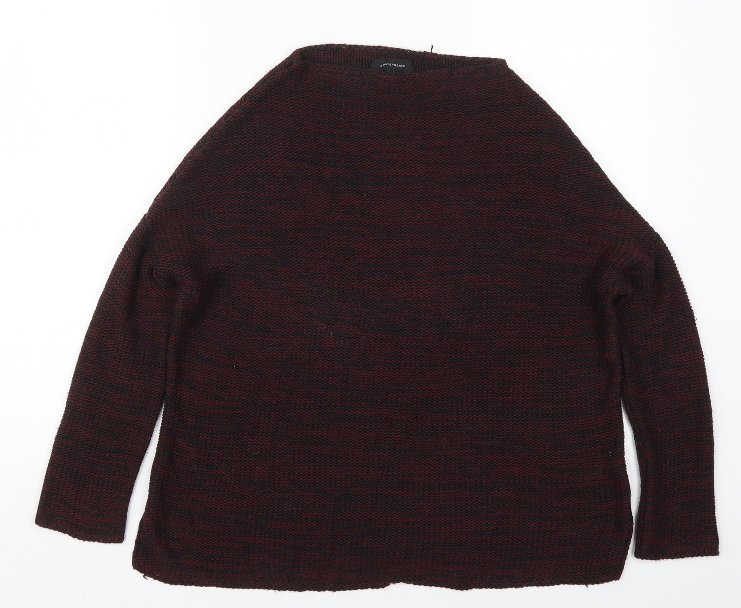 Atmosphere Womens Red Round Neck  Acrylic Pullover Jumper Size 8   - Burgundy