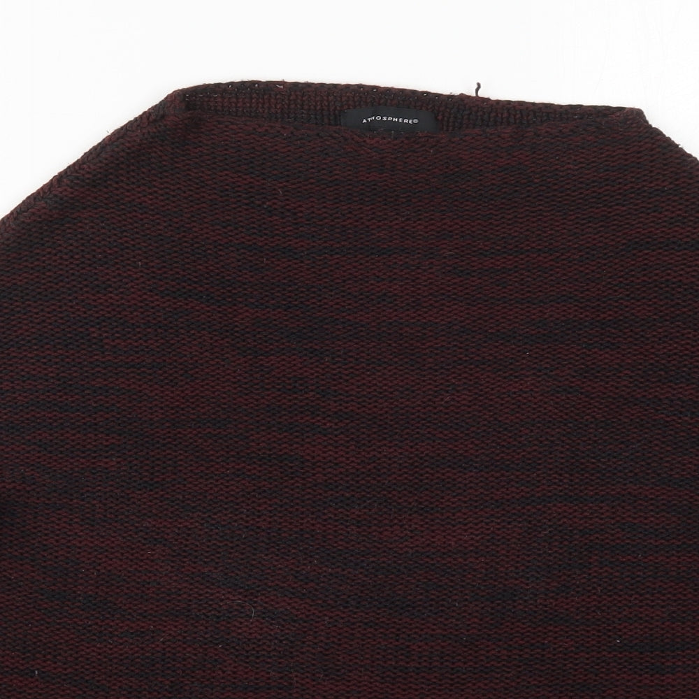 Atmosphere Womens Red Round Neck  Acrylic Pullover Jumper Size 8   - Burgundy