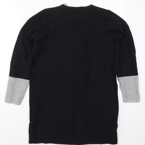 Marks and Spencer Womens Black V-Neck  Cotton Pullover Jumper Size 12