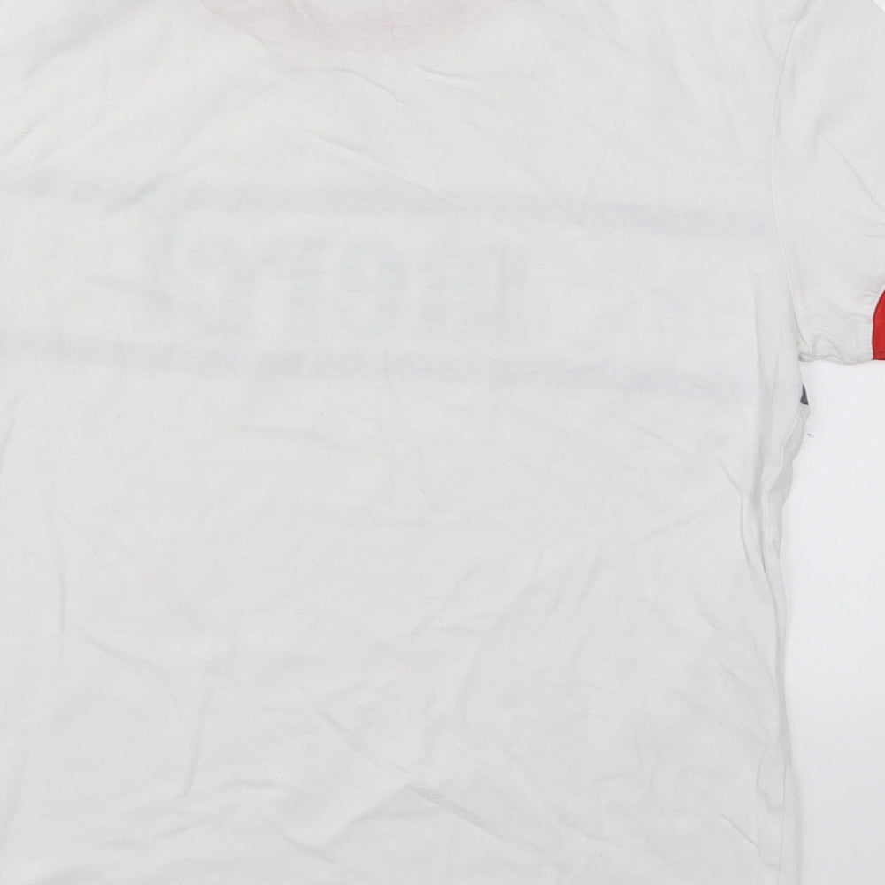Bershka Womens White  Cotton Basic T-Shirt Size S Crew Neck - Merci