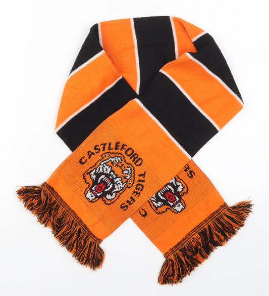 Preworn Mens Orange Striped Acrylic Rectangle Scarf Scarf One Size   - Castleford Tigers