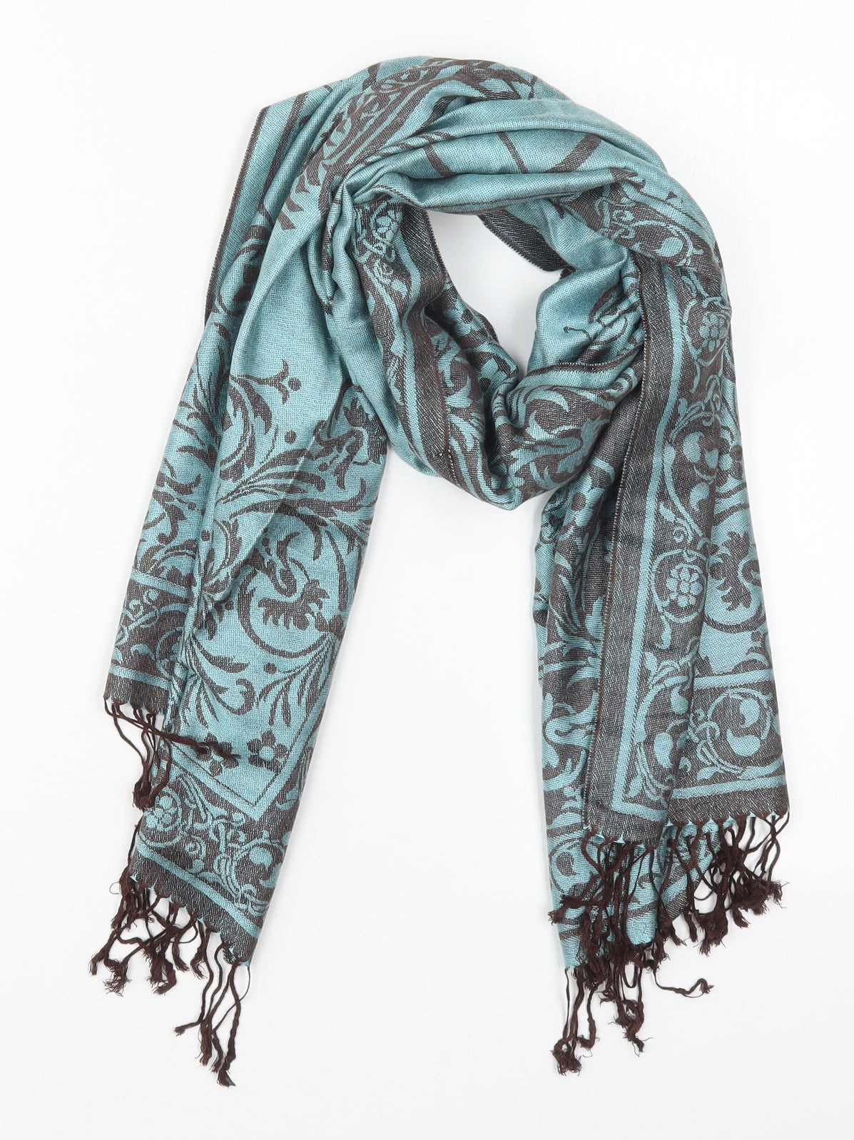 Preworn Womens Blue Batik Viscose  Scarf