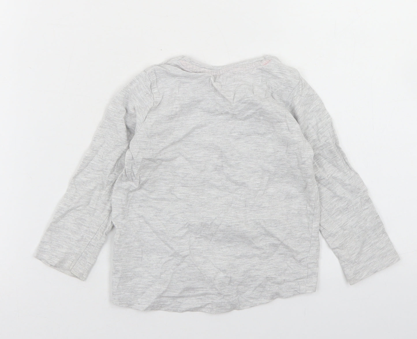 Primark Girls Grey  Cotton Basic T-Shirt Size 12-18 Months Crew Neck  - Minnie Mouse